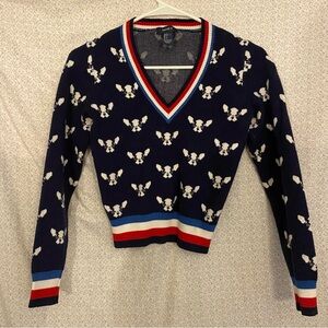Forever 21 Boston Terrier Sweater Women’s Size Small Red, White and Blue
